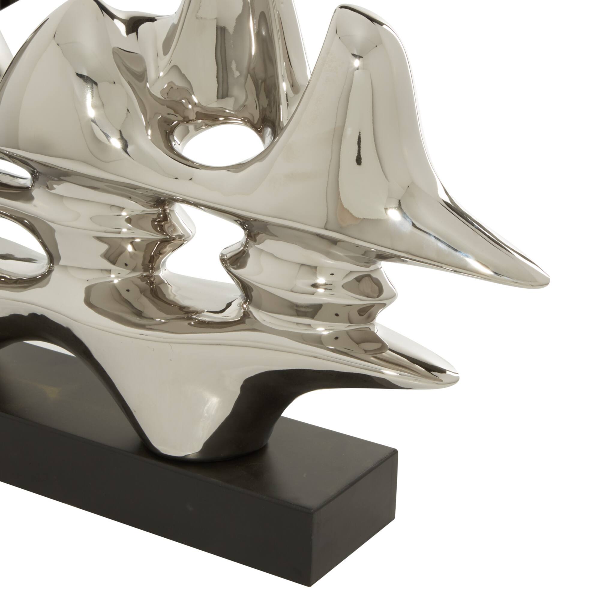 Silver Porcelain Sculpture, Abstract 14" x 25" x 5"